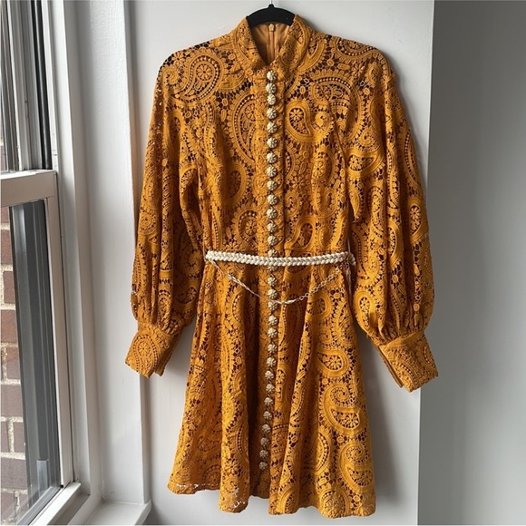zimmermann golden lace mini dress Rebellion Marine Long Sleeve Mini Dress main image 1